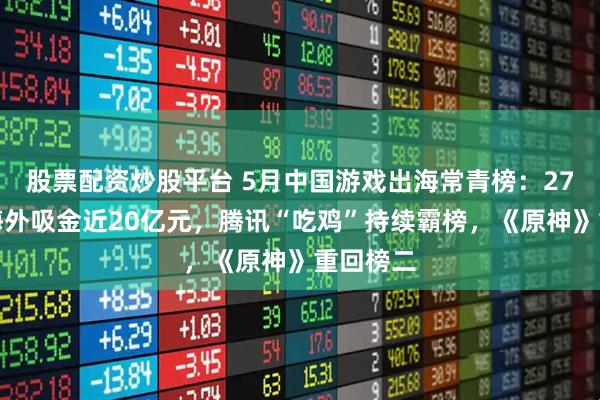 股票配资炒股平台 5月中国游戏出海常青榜：27款游戏海外吸金近20亿元，腾讯“吃鸡”持续霸榜，《原神》重回榜二