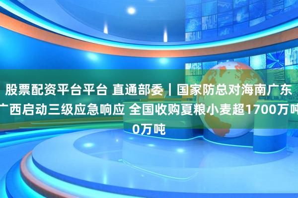 股票配资平台平台 直通部委｜国家防总对海南广东广西启动三级应急响应 全国收购夏粮小麦超1700万吨